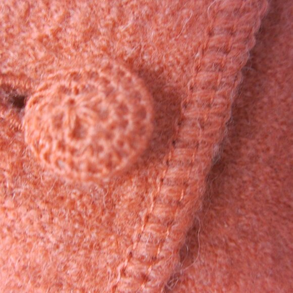 Talbots Women M Terracotta Orange LS Boiled Wool Short Cardigan Sweater Jacket - Picture 7 of 7